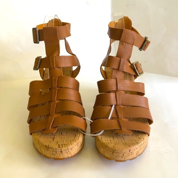 KORK-EASE Women's Camille Leather Strappy Platform Chunky Heel Sandal Size 10M - Picture 2 of 15